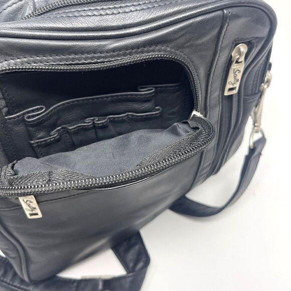 Scully messenger bag medium size Black leather Crossbody BoxU - Picture 8 of 9